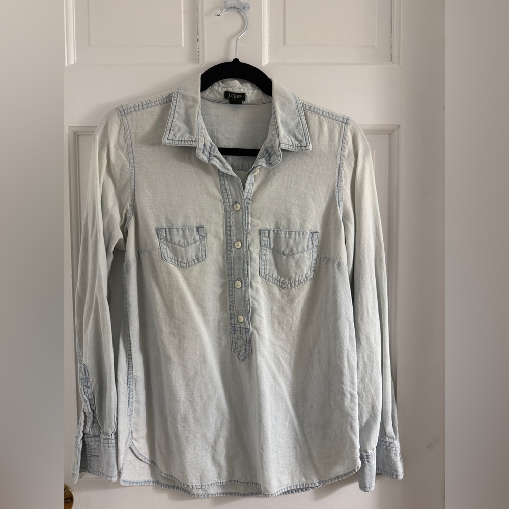 J. Crew Light Blue Denim Popover XS